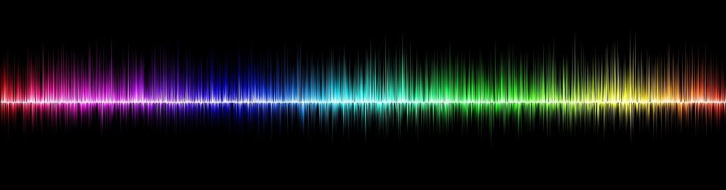 Rainbow coloured sound waves